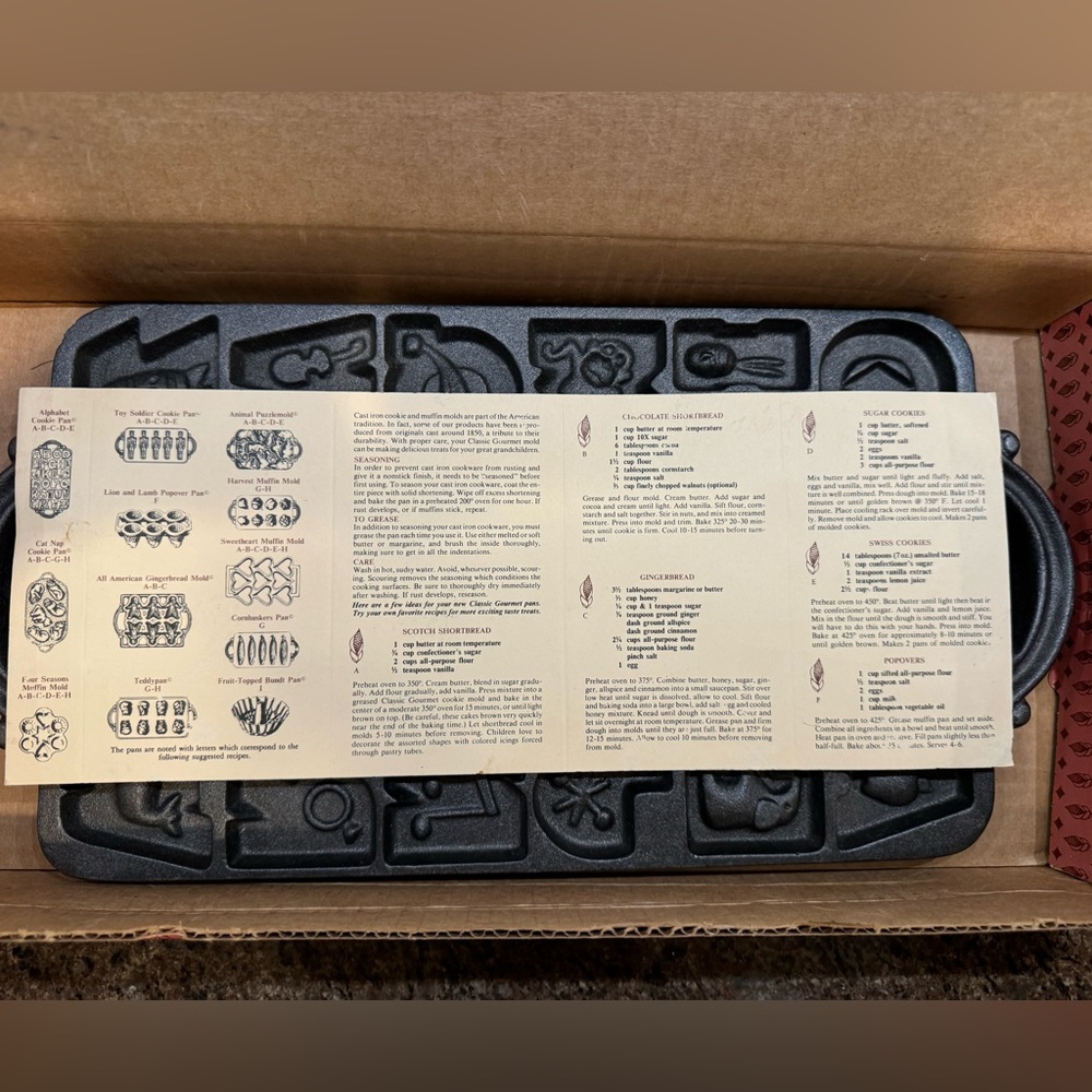 John Wright Cast Iron Alphabet Cookie Mold 1985 With Original Box. Vintage - Picture 8 of 10